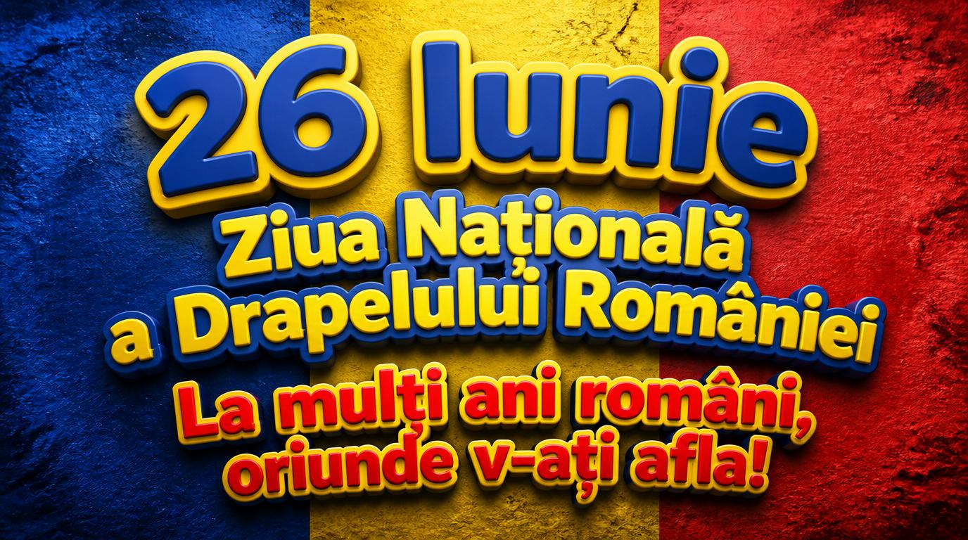 26 Iunie Ziua Națională a Drapelului României La multi ani români, oriunde v-ați afla!