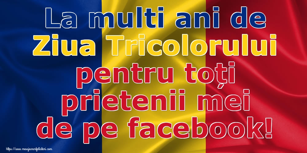 La multi ani de Ziua Tricolorului pentru toți prietenii mei de pe facebook!