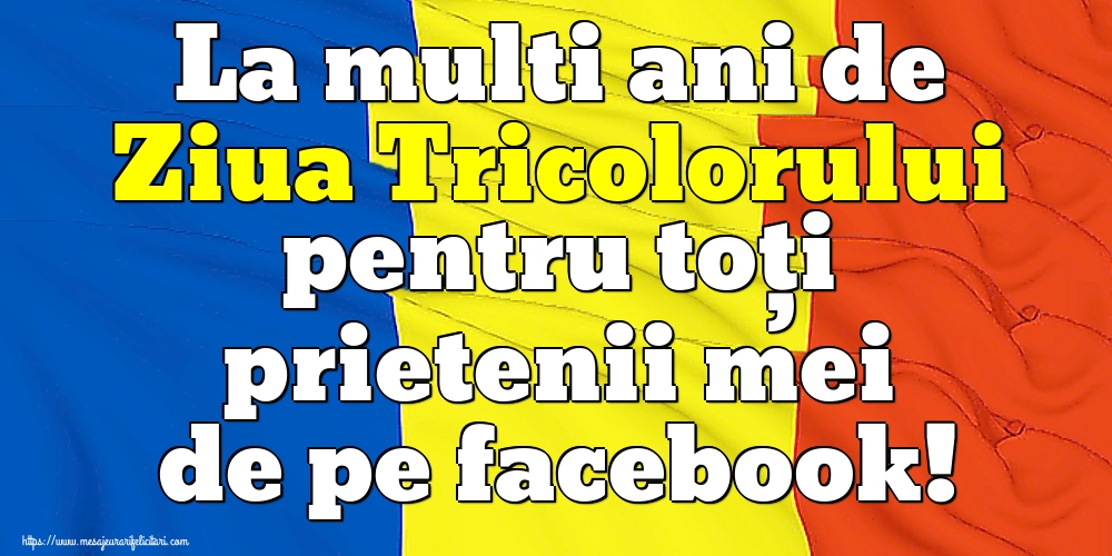 La multi ani de Ziua Tricolorului pentru toți prietenii mei de pe facebook!