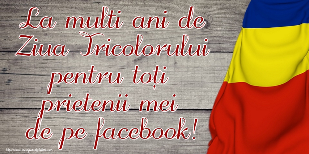 La multi ani de Ziua Tricolorului pentru toți prietenii mei de pe facebook!