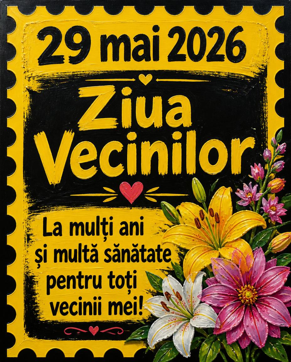 29 mai 2026 Ziua Vecinilor La mulți ani