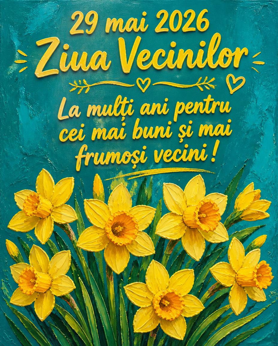 29 mai 2026 Ziua Vecinilor La mulți ani