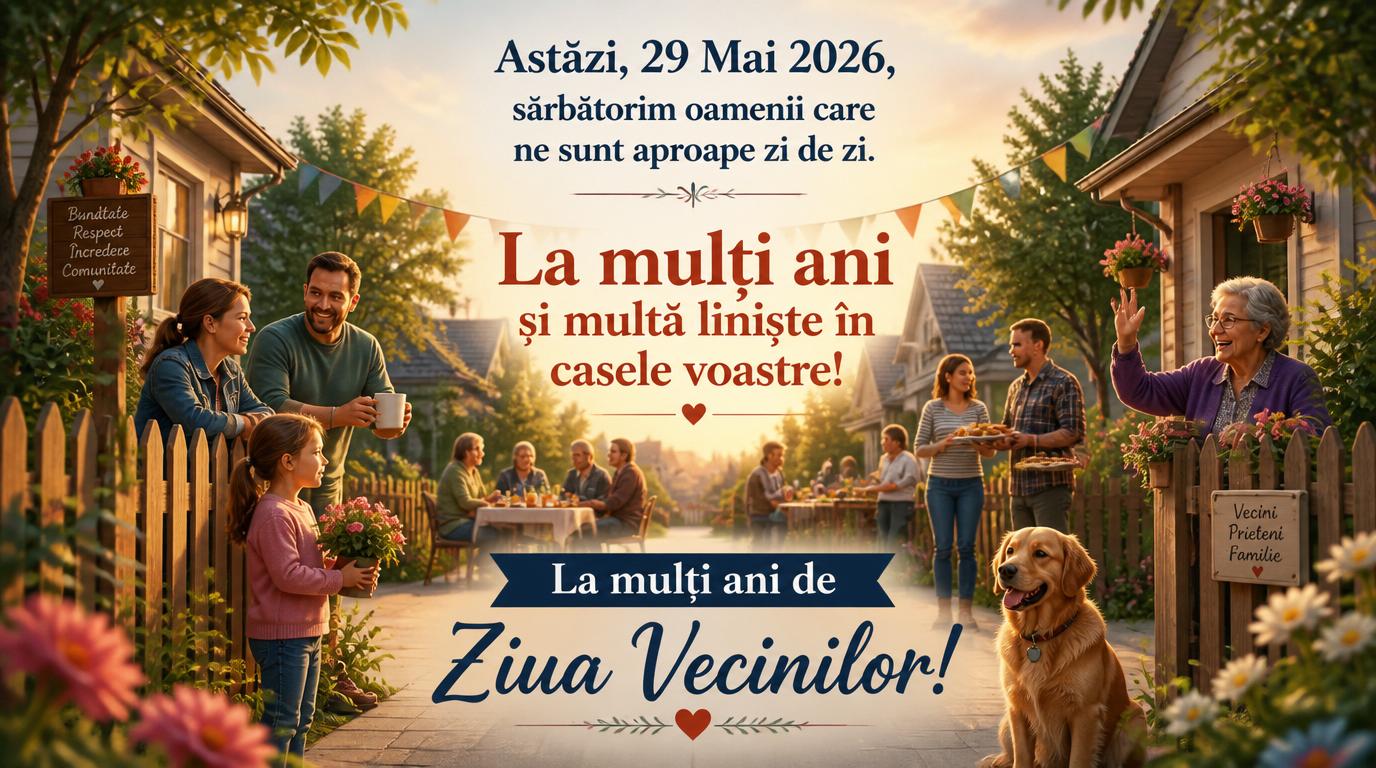 29 Mai 2026 Ziua Vecinilor La mulți ani, pentru toți vecinii!