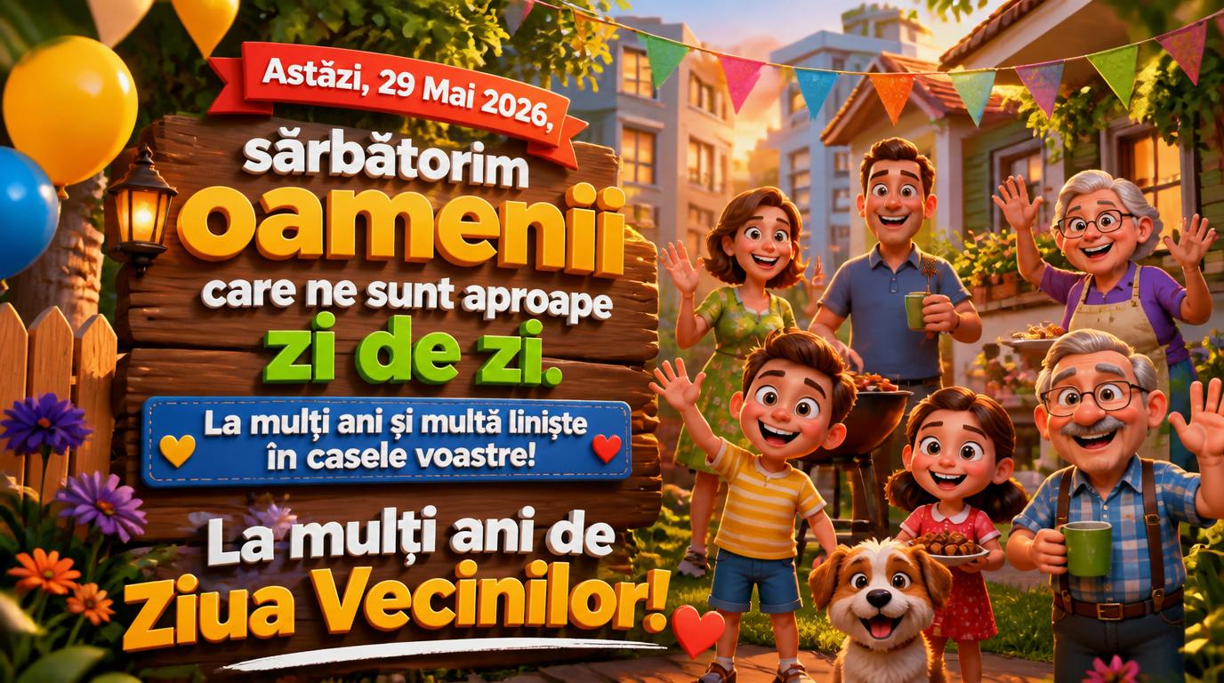 29 Mai 2026 Ziua Vecinilor La mulți ani, pentru toți vecinii!