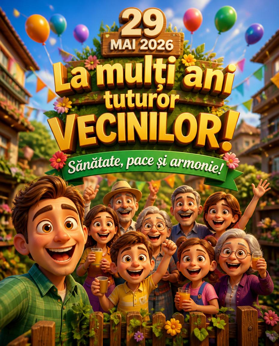 29 Mai 2026 Ziua Vecinilor La mulți ani, pentru toți vecinii!