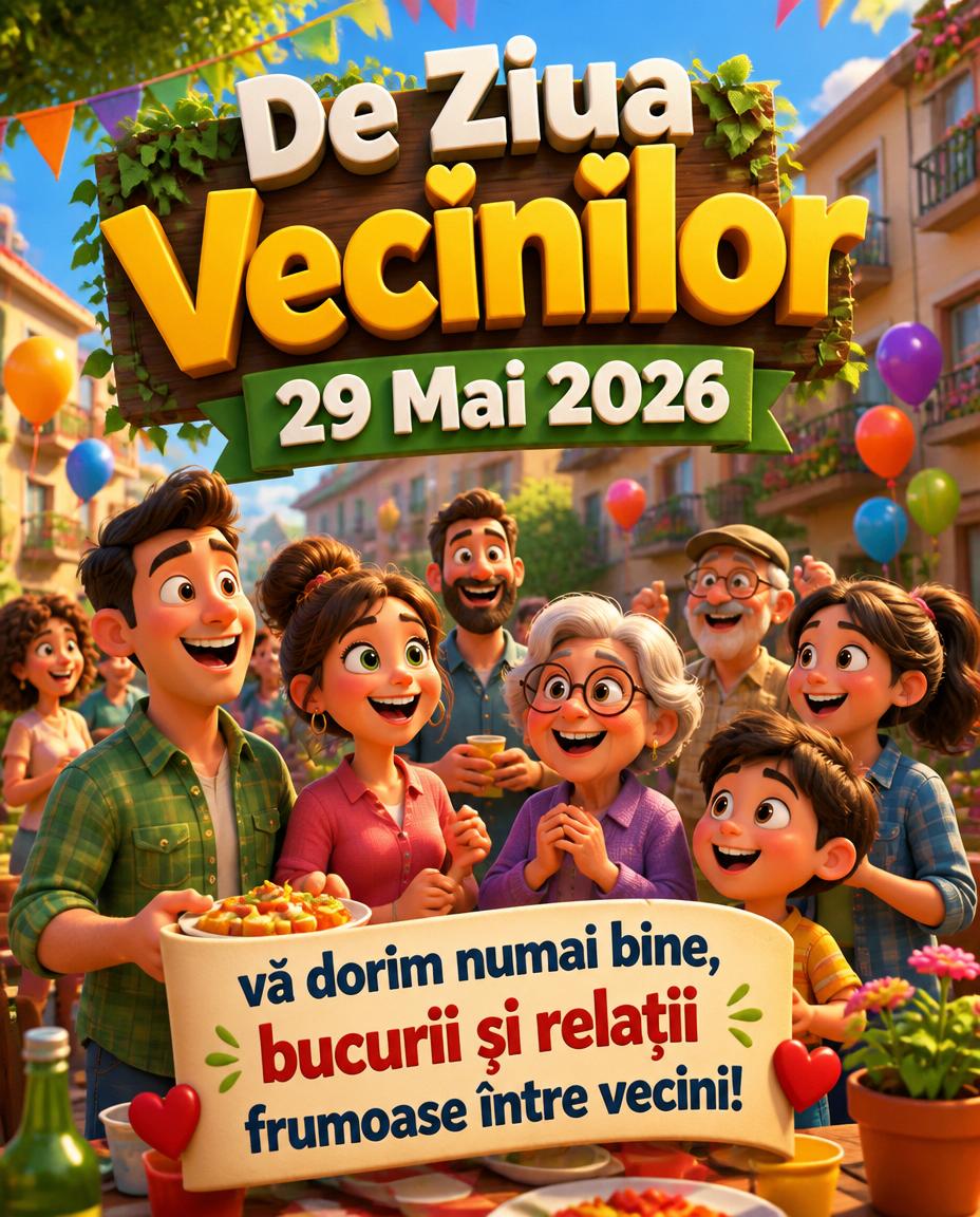 29 Mai 2026 Ziua Vecinilor La mulți ani, pentru toți vecinii!