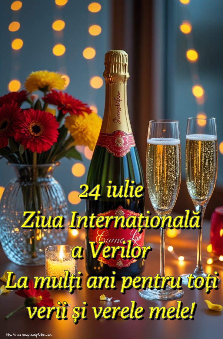 24 iulie Ziua Internațională a Verilor La mulți ani pentru toți verii și verele mele!