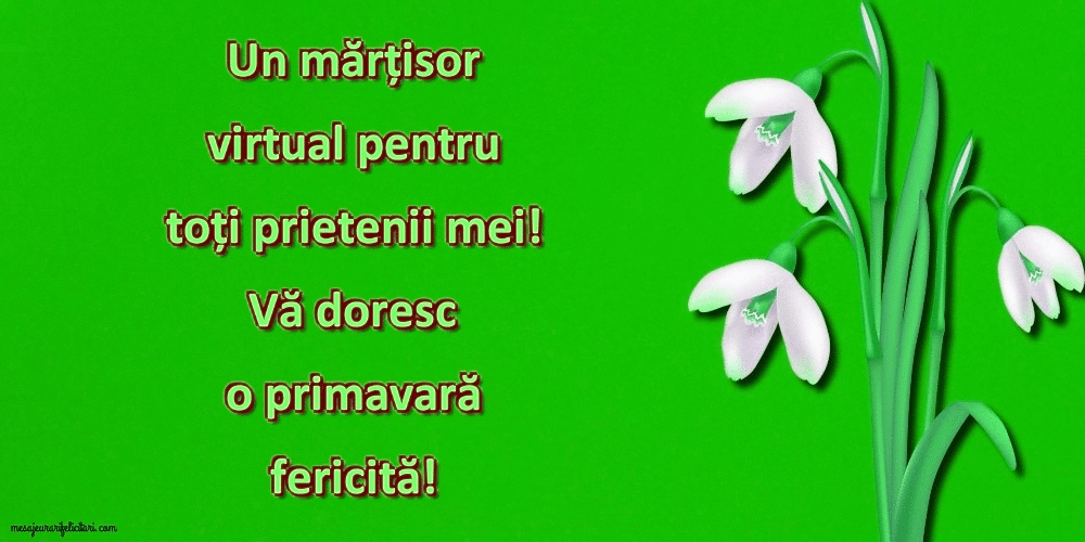 Felicitari animate de 1 Martie - Un mărțisor pentru toți prietenii mei! Vă doresc o primavară fericită!