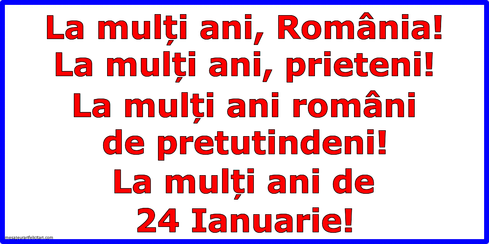Felicitari animate de 24 Ianuarie - La mulți ani, România!