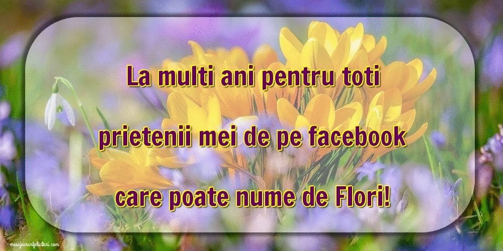 Felicitari animate de Florii - La multi ani pentru toti prietenii mei de pe facebook care poate nume de Flori!