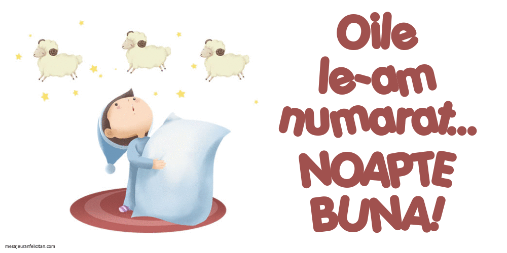 Cele mai apreciate felicitari animate de noapte buna - Oile le-am numarat... Noapte buna!