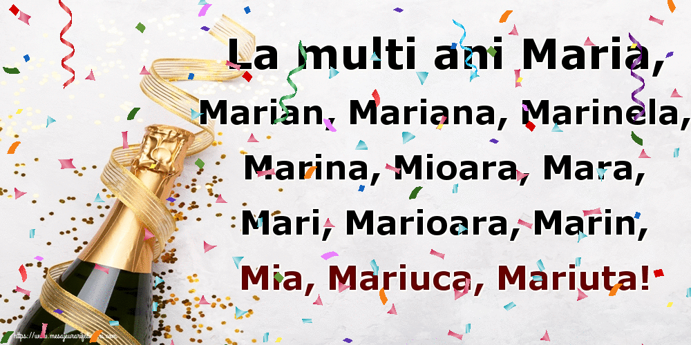 Felicitari animate de Sfanta Maria - La multi ani Maria, Marian, Mariana, Marinela, Marina, Mioara, Mara, Mari, Marioara, Marin, Mia, Mariuca, Mariuta!