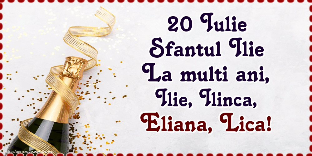 20 Iulie Sfantul Ilie La multi ani, Ilie, Ilinca, Eliana, Lica! - GIF animat de Sfantul Ilie - mesajeurarifelicitari.com