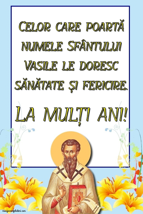 Felicitari animate de Sfantul Vasile - La mulți ani!