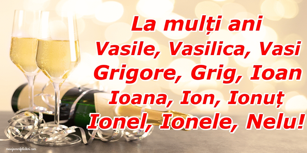 Cele mai apreciate felicitari animate de Sfintii Vasile, Grigore si Ioan - La mulți ani Vasile, Vasilica, Vasi Grigore, Grig, Ioan Ioana, Ion, Ionuț Ionel, Ionele, Nelu!