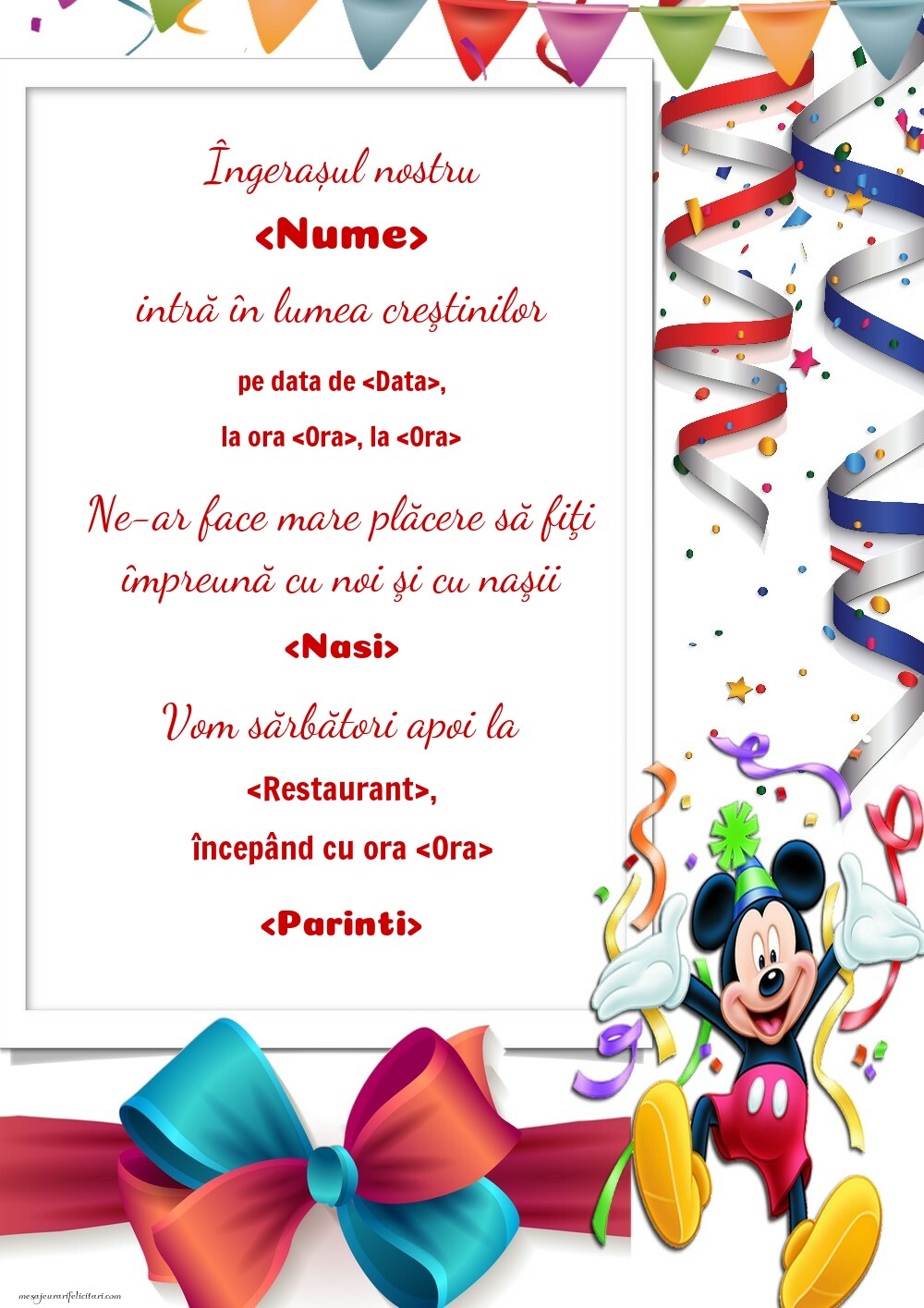 Invitație la botez pentru băieței - Invitații de Botez personalizate