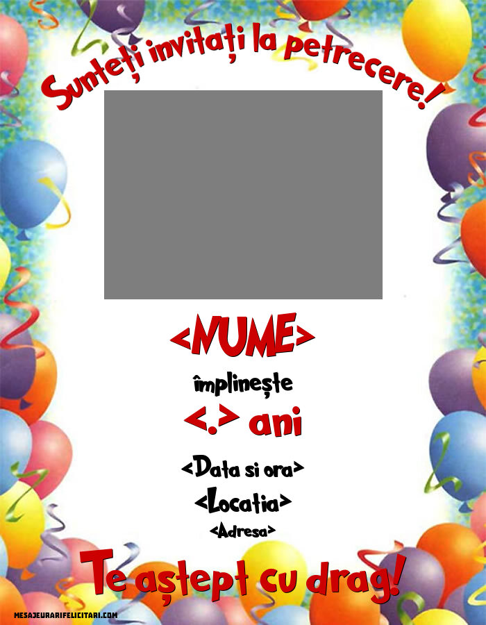 Invitați la petrecere cu poza - Invitații la Ziua de nastere copii personalizate
