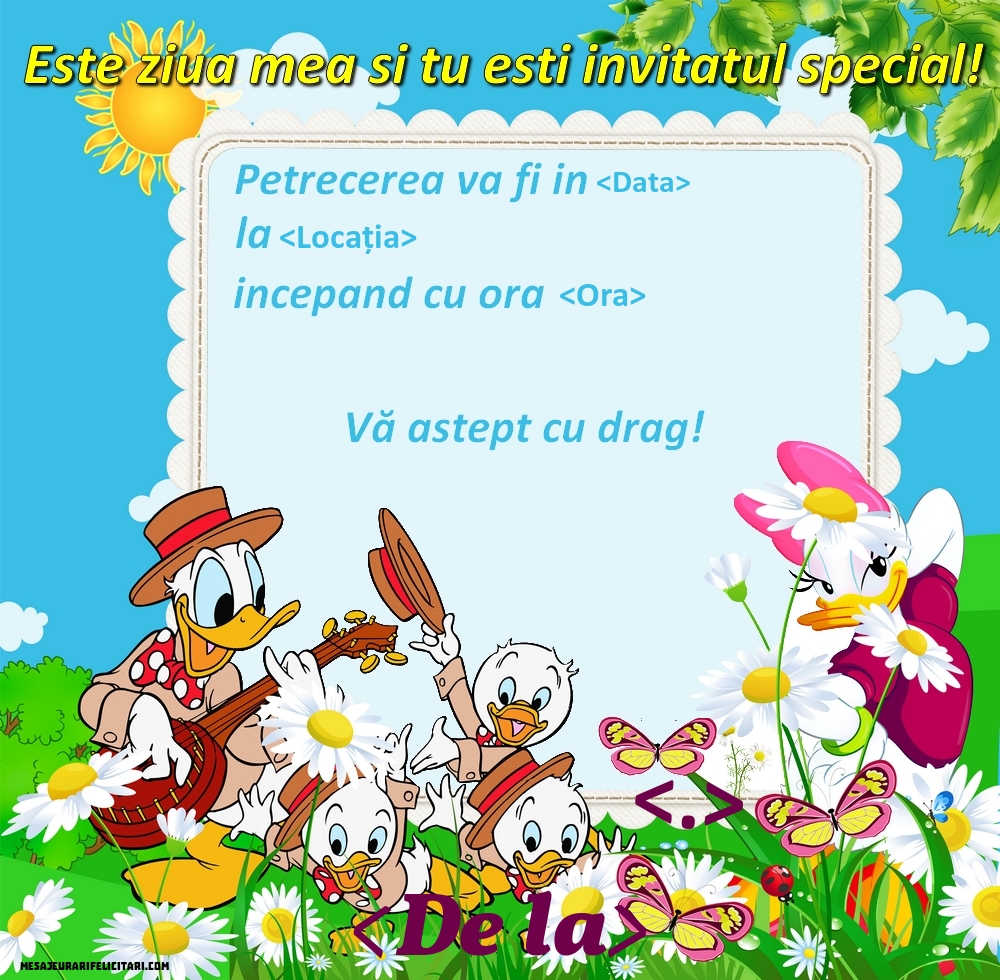 Este ziua mea si tu esti invitatul special! - Invitații la Ziua de nastere copii personalizate