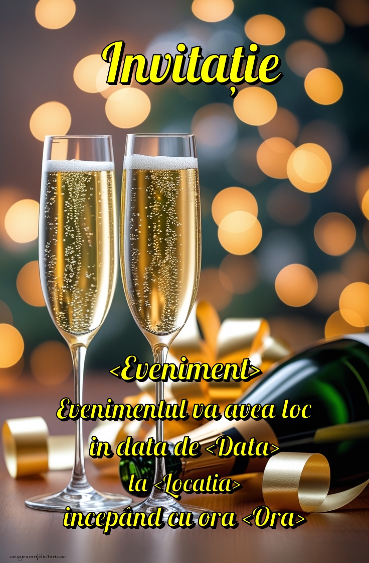 Invitație pentru diferite evenimente cu sampanie - Invitații la evenimente personalizate