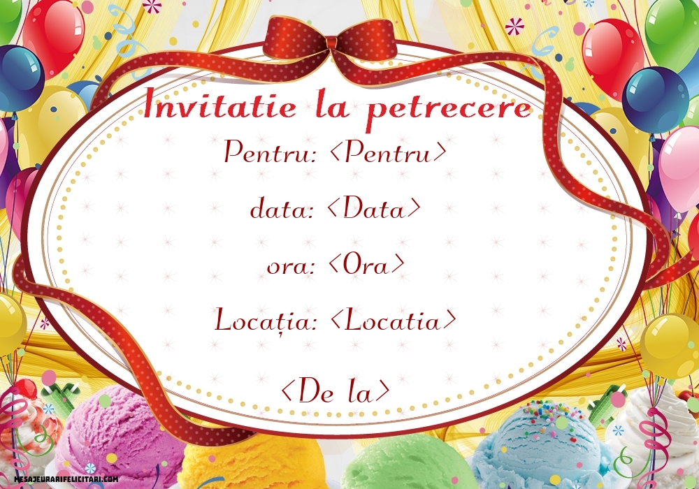 Invitație simplă  la petrecere - Invitații la Ziua de nastere personalizate