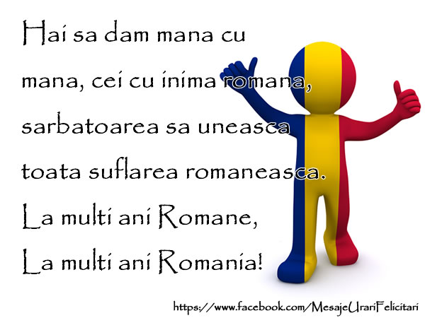 Mesaje de 1 Decembrie - La multi ani Romania! - mesajeurarifelicitari.com