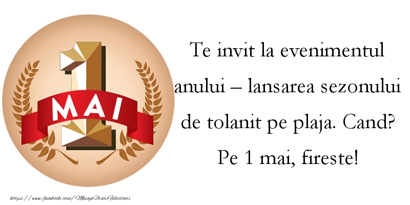Mesaje de 1 Mai - Lansarea sezonului de tolanit pe plaja de 1 Mai - mesajeurarifelicitari.com