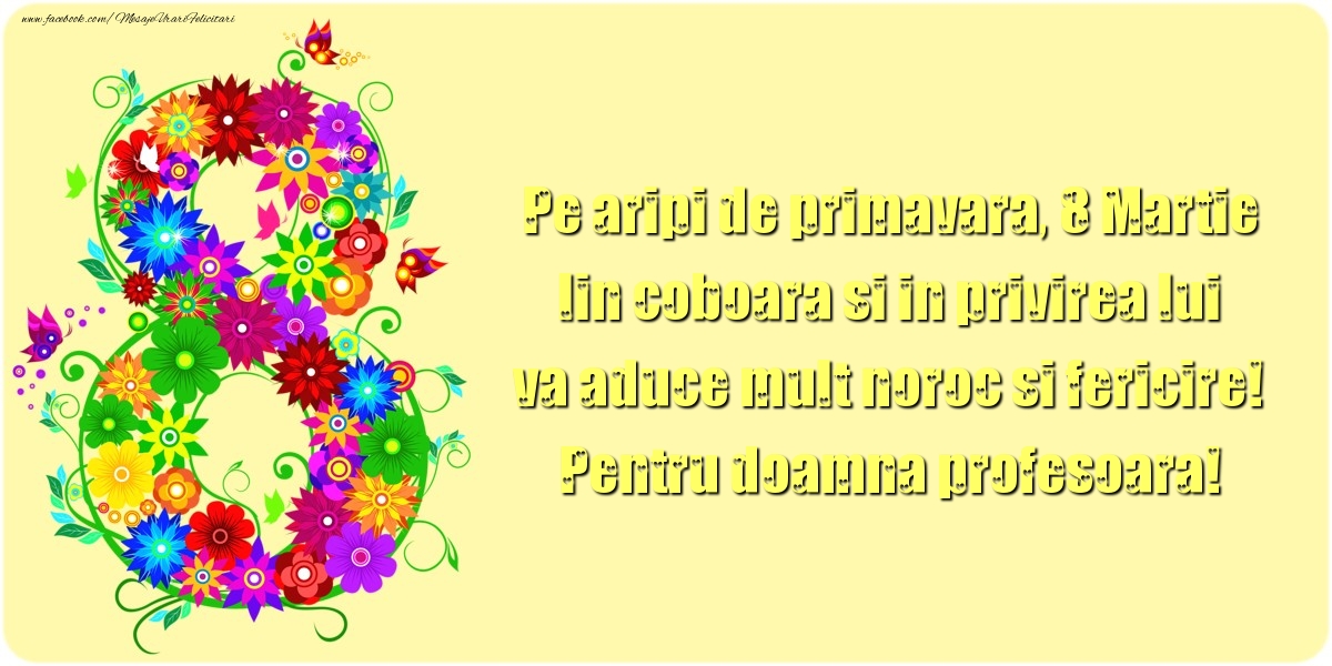 Mesaje de 8 Martie - Pe aripi de primavara, 8 Martie lin coboara - mesajeurarifelicitari.com