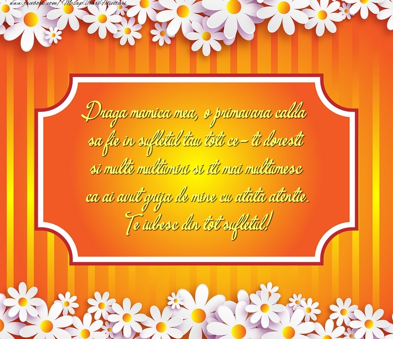 Mesaje de 8 Martie - Draga mamica mea - mesajeurarifelicitari.com