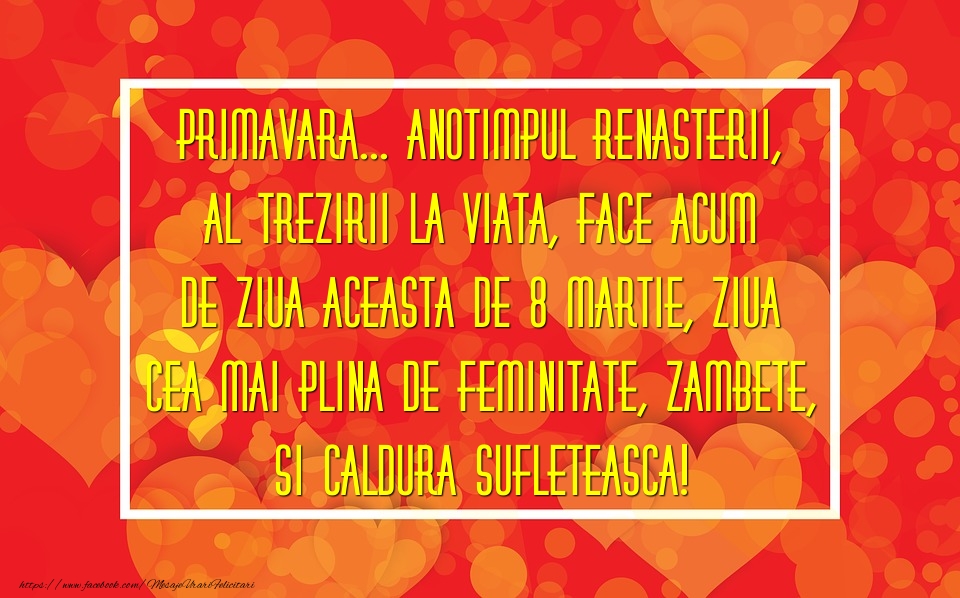 Mesaje de 8 Martie - Iti doresc un 8 Martie cat mai frumos - mesajeurarifelicitari.com