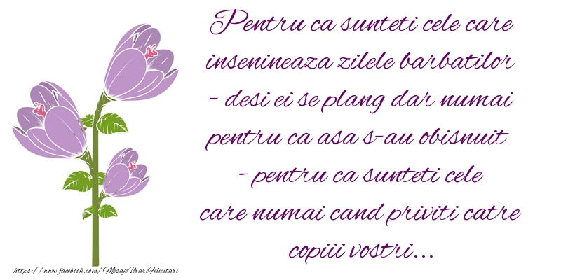 Mesaje de 8 Martie - Pentru ca sunteti cele care insenineaza zilele barbatilor ... - mesajeurarifelicitari.com
