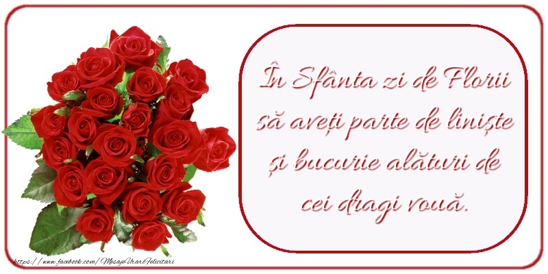 Mesaje de Florii - În Sfânta zi de Florii - mesajeurarifelicitari.com