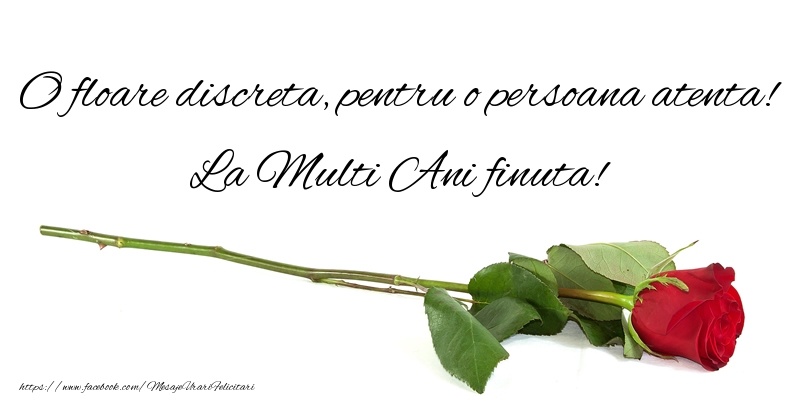 Mesaje de la multi ani pentru Fina - O floare discreta ... La Multi Ani finuta! - mesajeurarifelicitari.com