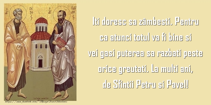 La multi ani, de Sfintii Petru si Pavel!