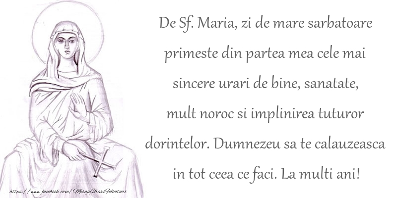 Mesaje de Sfanta Maria - Mult noroc si implinirea tuturor dorintelor. Dumnezeu sa te calauzeasca - mesajeurarifelicitari.com
