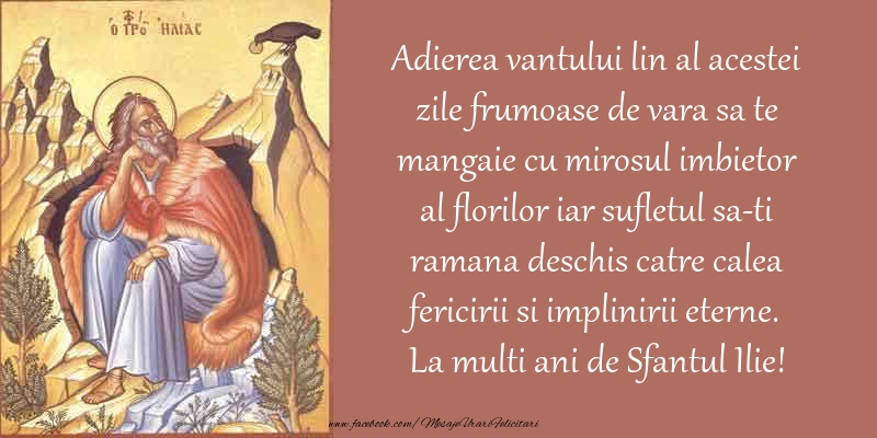 Mesaje de Sfantul Ilie - La multi ani de Sfantul Ilie - mesajeurarifelicitari.com