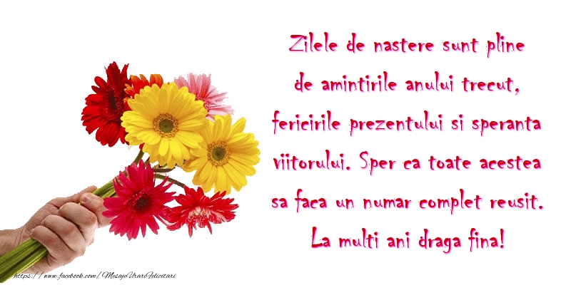 Mesaje de zi de nastere pentru Fina - La multi ani de ziua de nastere pentru fina! - mesajeurarifelicitari.com