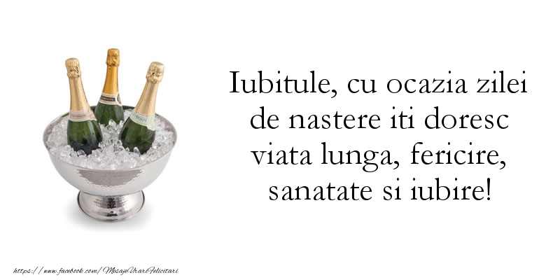 Mesaje de zi de nastere pentru Iubit - Iubitule, iti doresc viata lunga, fericire, sanatate si iubire - mesajeurarifelicitari.com