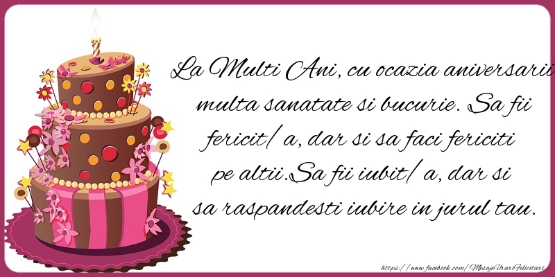 Mesaje de zi de nastere - Sa ai parte de tot ce e frumos in lumea asta si toate visele sa ti se implineasca - mesajeurarifelicitari.com