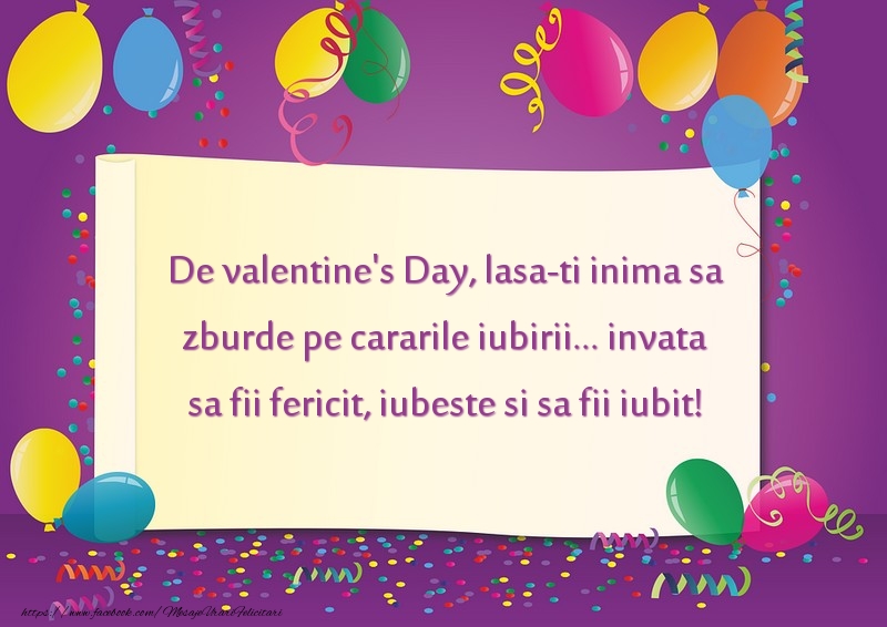 Mesaje Ziua indragostitilor - De Valentine's Day - mesajeurarifelicitari.com