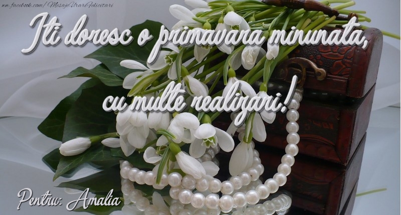 Felicitari de 1 Martie - Ghiocei | Felicitare de 1 martie Amalia