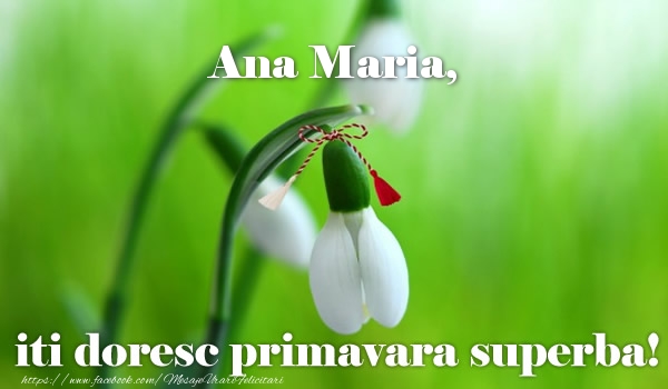 Felicitari de 1 Martie - Ana Maria iti doresc primavara superba!