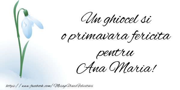 Felicitari de 1 Martie - Ghiocei | Un ghiocel si o primavara fericita pentru Ana Maria!