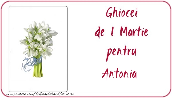 Felicitari de 1 Martie -  Ghiocei de 1 Martie pentru Antonia