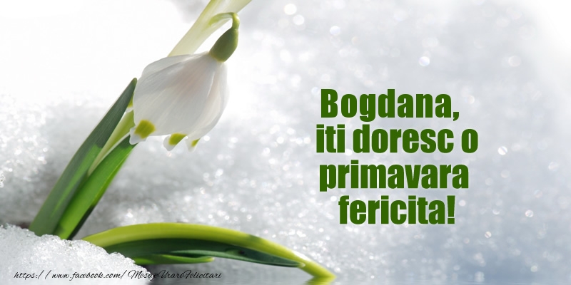 Felicitari de 1 Martie - ❄️❄️ Ghiocei & Zăpadă | Bogdana, iti doresc o primavara fericita!