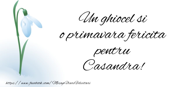 Felicitari de 1 Martie - Ghiocei | Un ghiocel si o primavara fericita pentru Casandra!