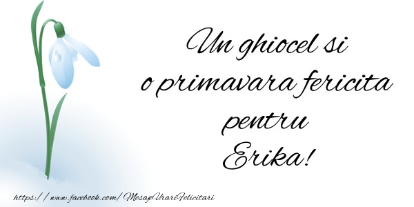 Felicitari de 1 Martie - Ghiocei | Un ghiocel si o primavara fericita pentru Erika!