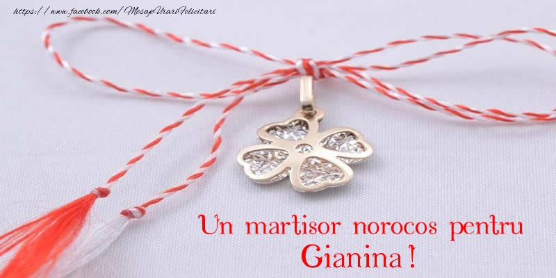 Felicitari de 1 Martie -  Un martisor norocos pentru Gianina!