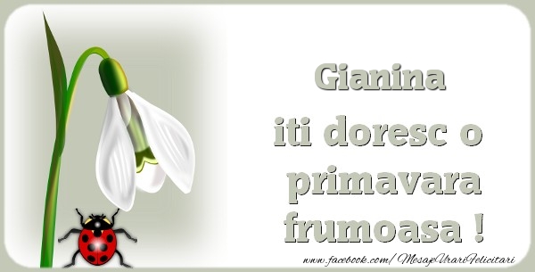 Felicitari de 1 Martie - Ghiocei | Gianina iti doresc o primavara frumoasa