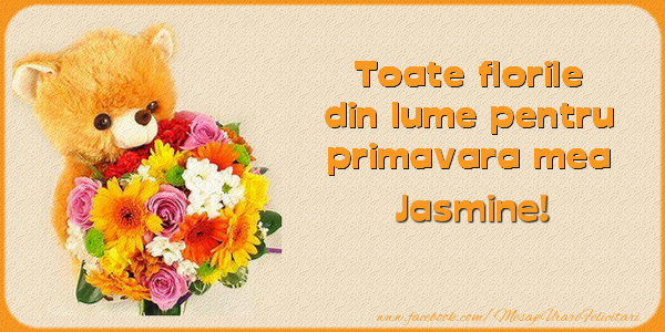 Felicitari de 1 Martie -  Toate florile din lume pentru primavara mea! Jasmine