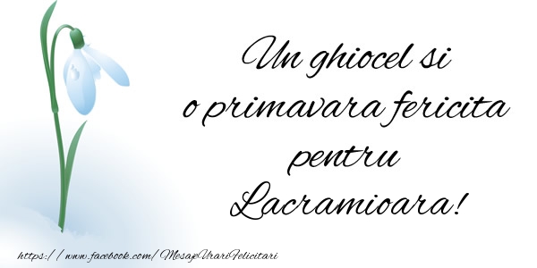 Felicitari de 1 Martie - Ghiocei | Un ghiocel si o primavara fericita pentru Lacramioara!